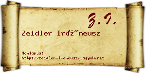 Zeidler Iréneusz névjegykártya